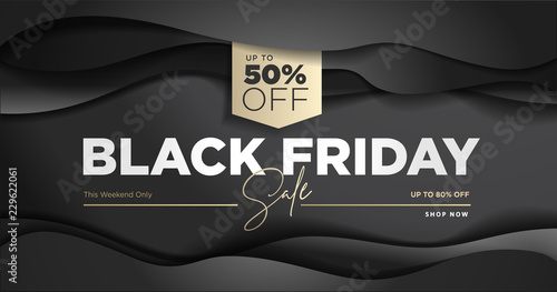 Black Friday sale banner. Social media vector illustration template for website and mobile website development, email and newsletter design, marketing material.