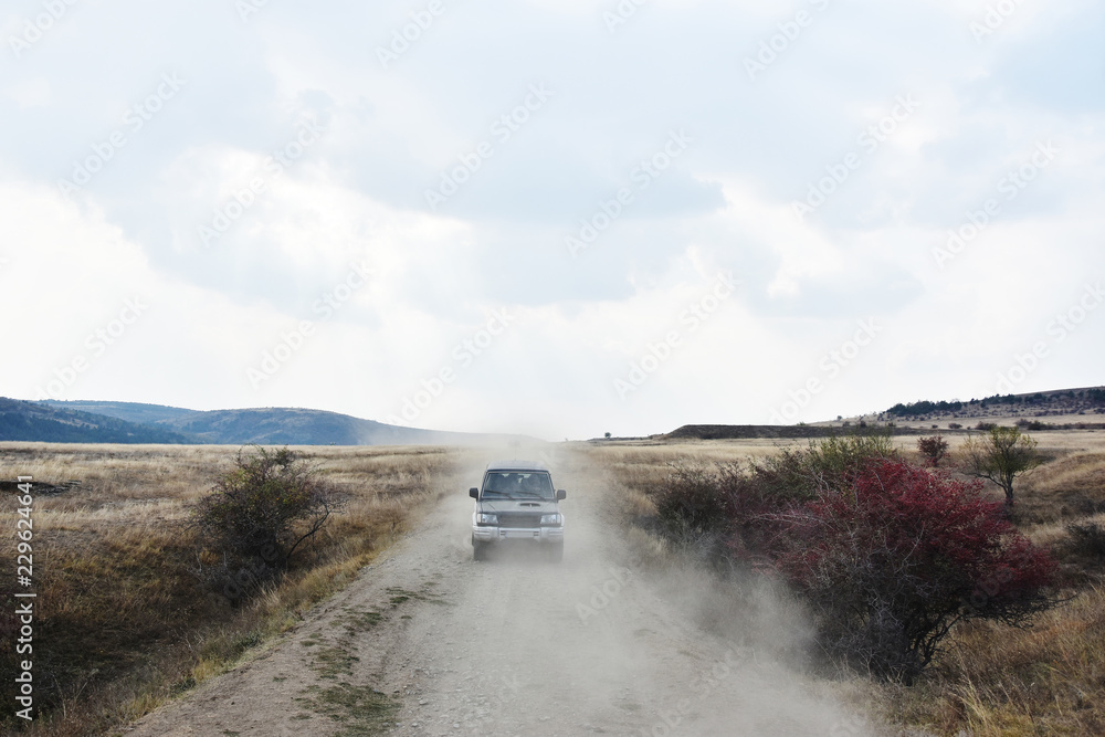 Fototapeta premium Off road trip in Dobrogea land , Romania