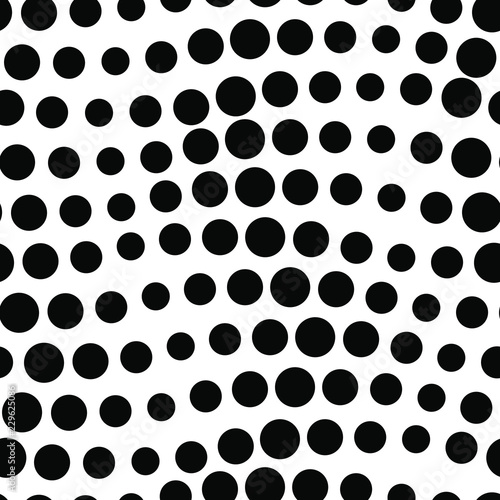 Abstract Contrast Black and White Geometric Seamless Pattern with Circles.  Optical Psychedelic Illusion. Wavy Structural Texture.
