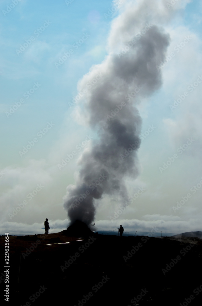 Streaming fumarole in Hverir on Iceland