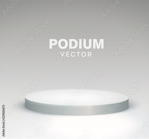 Round stage podium isolated on white background. Vector illustration.