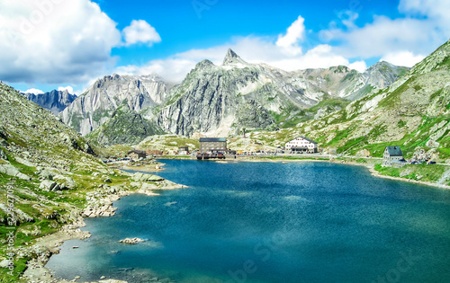 The Lake the Great St Bernard Pass, Switzerland and Italy Border, Alps, Europe © Rosana