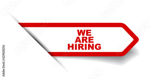 red vector banner we are hiring