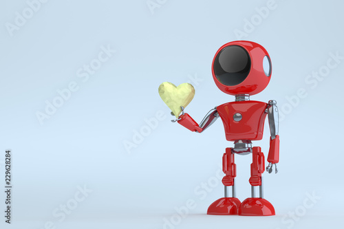 Robot with Golden Heart