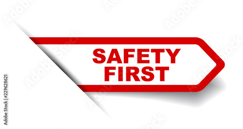 red vector banner safety first
