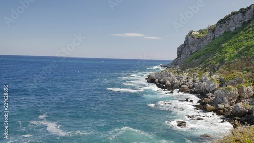 Capo di Milazzo, Sicily. Rocky coastline of Sicily. Landscape of Italy.