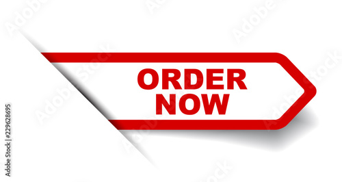 red vector banner order now