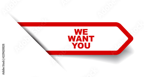 red vector banner we want you