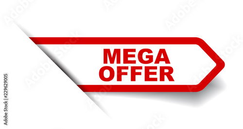 red vector banner mega offer