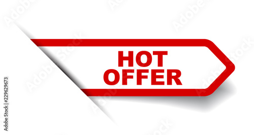 red vector banner hot offer