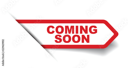 red vector banner coming soon