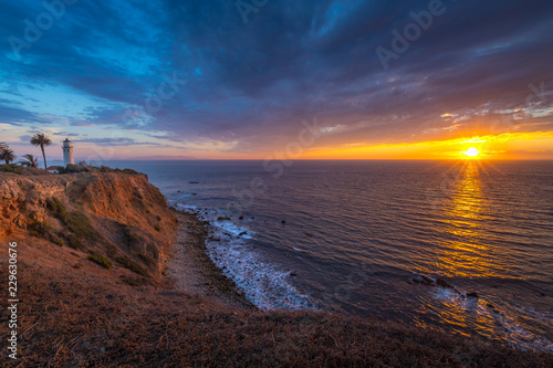 Beautiful Point Vicente Lighthouse at Sunset