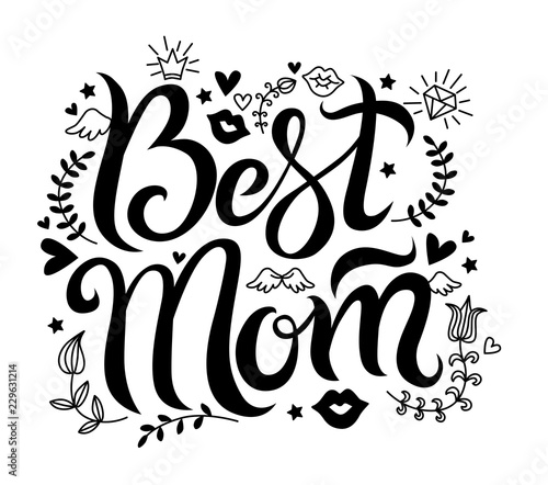 vector Lettering best mom