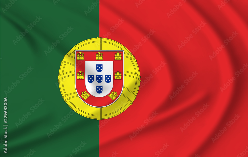 The Portugal flag waving from the wind, proudly fluttering in the wind The Portugal flag waving from the wind, proudly fluttering in the wind