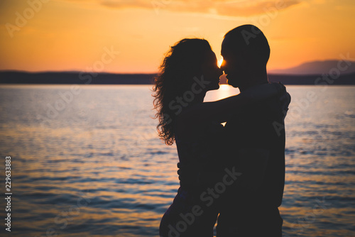 Romantic couple on the beach