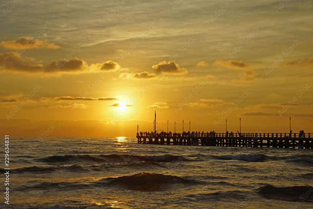 pier in the sunset in forte dei marmi