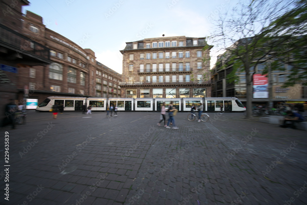 Strasbourg,France-October 12, 2018: A tram in Strasbourg in France