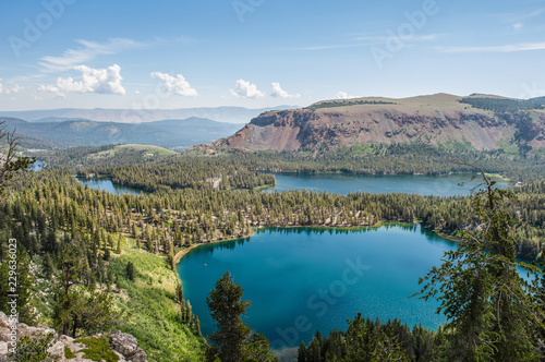 Overlooking Lake Mamie, Mary, and George with Twin Lakes in the distance, Mammoth Lakes, California