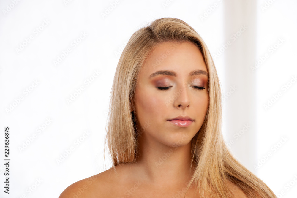 Beauty portrait of a young woman with great makeup Beauty portrait of a young woman with great makeup