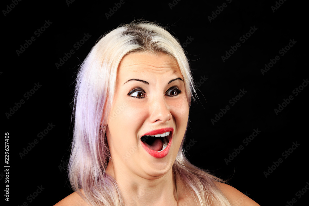 scared female face expression, screaming girl scared female face expression, screaming girl