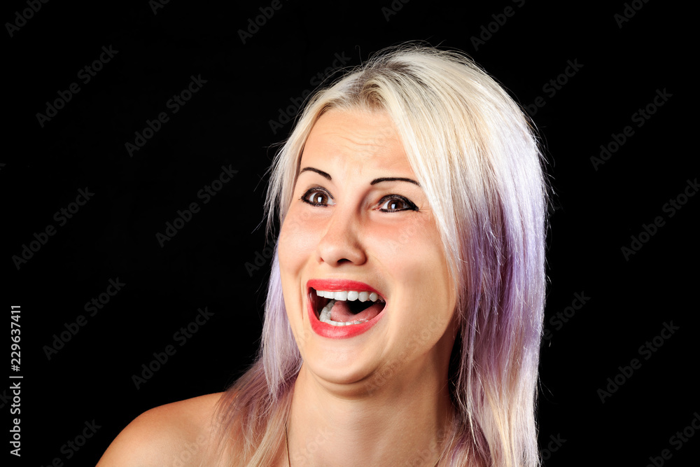 scared female face expression, screaming girl scared female face expression, screaming girl