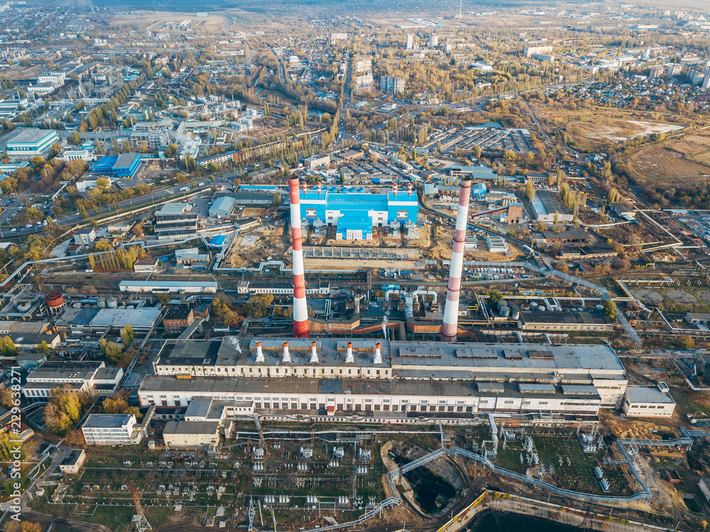 Thermal power plant. Top view