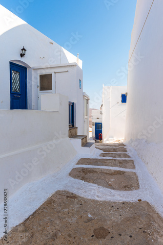 Paved alley in Chora of Serifos. Cyclades, Greece