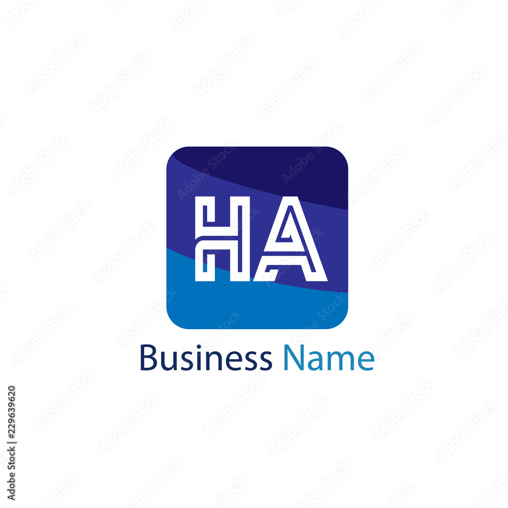 Fototapeta premium Initial HA Letter Logo Design