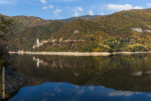 Amazing Autumn ladscape of The Vacha  Antonivanovtsi  Reservoir  Rhodope Mountains  Plovdiv Region  Bulgaria