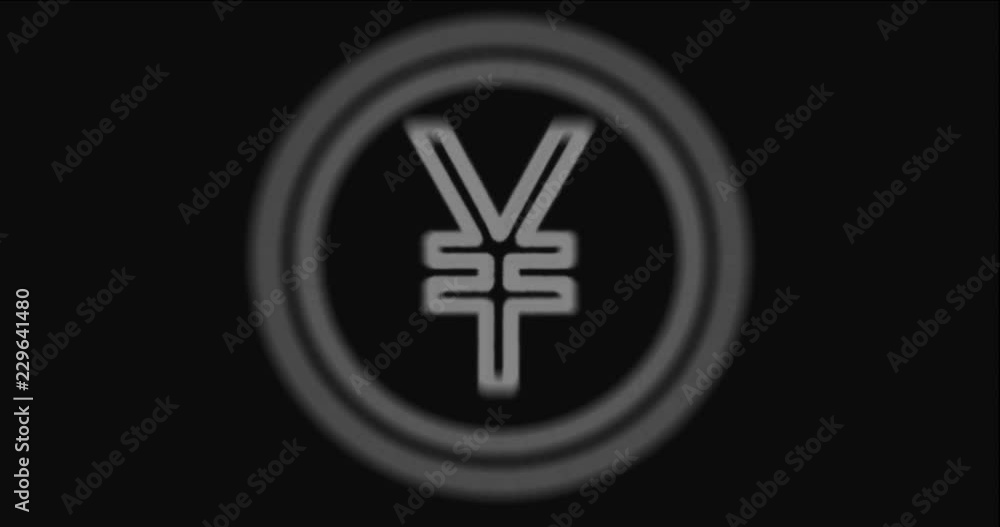 Animation of appearance and disappearance of the yen symbol Animation of appearance and disappearance of the yen symbol