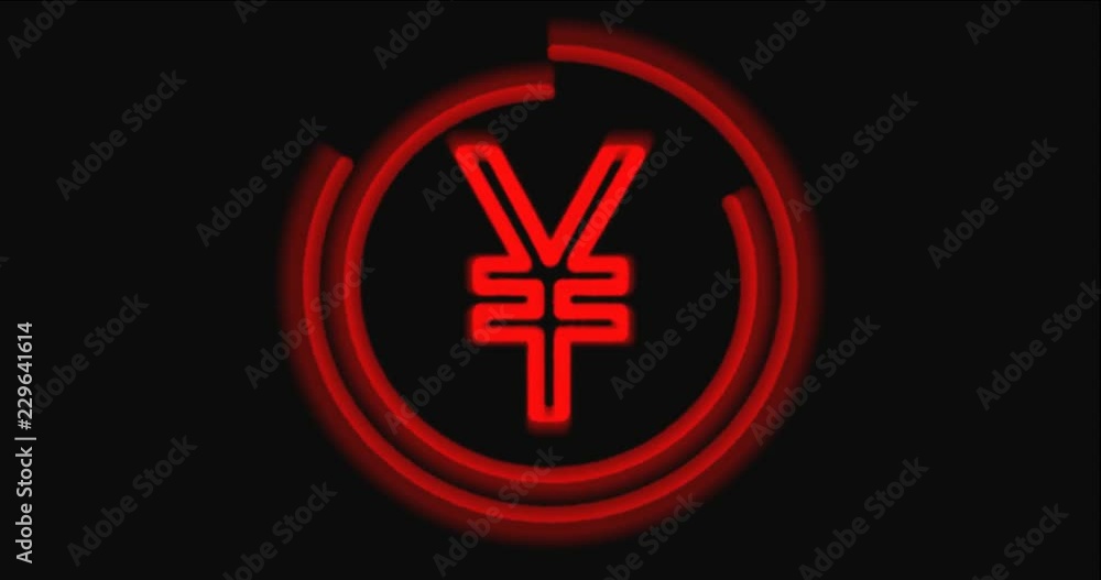 Animation of cycle loading with yen symbol Animation of cycle loading with yen symbol