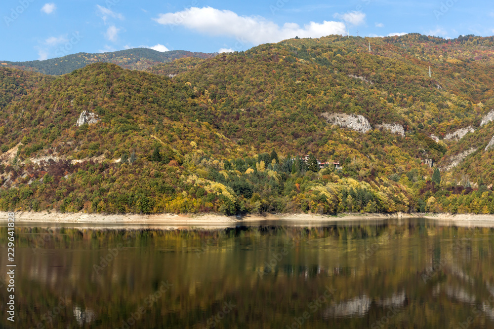 Amazing Autumn ladscape of The Vacha (Antonivanovtsi) Reservoir, Rhodope Mountains, Plovdiv Region, Bulgaria Amazing Autumn ladscape of The Vacha (Antonivanovtsi) Reservoir, Rhodope Mountains, Plovdiv Region, Bulgaria