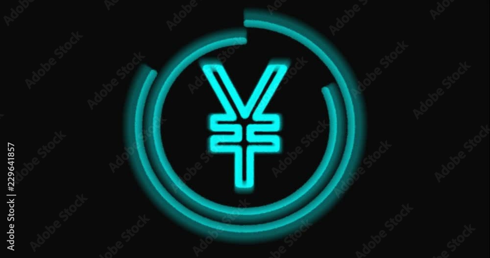 Animation of cycle loading with yen symbol Animation of cycle loading with yen symbol