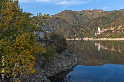 Amazing Autumn ladscape of The Vacha  Antonivanovtsi  Reservoir  Rhodope Mountains  Plovdiv Region  Bulgaria
