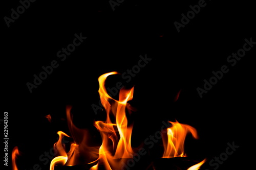 Abstract fire on black background