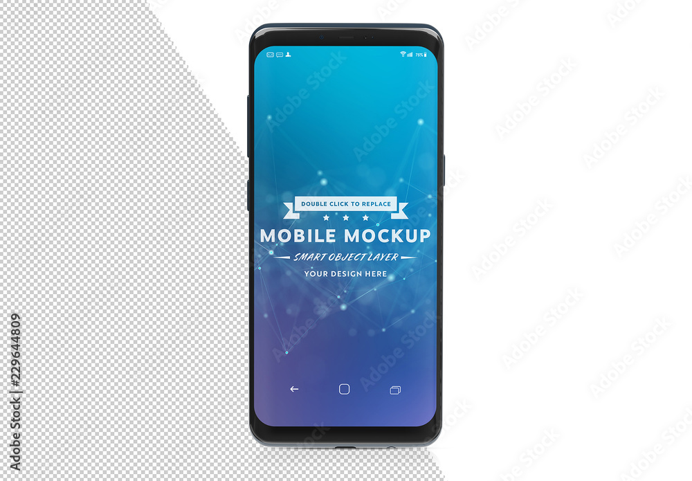 Smartphone Isolated on White Mockup Stock Template | Adobe Stock