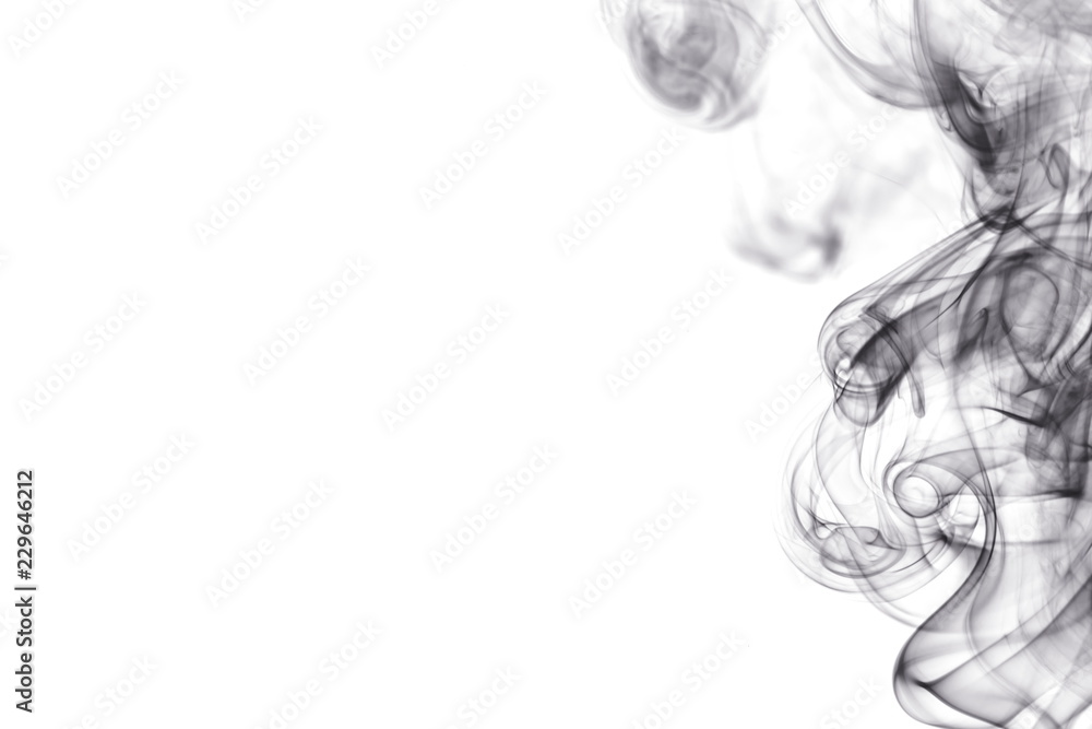 Fototapeta premium Black smoke on white background