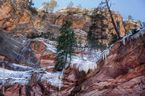 Ice melt in the red rocks of Sedona