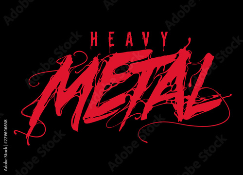 Heavy Metal Lettering Logo. Vector illustration for your card, t-shirt print design