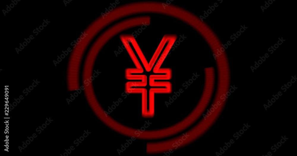 Animation of cycle loading with yen symbol Animation of cycle loading with yen symbol