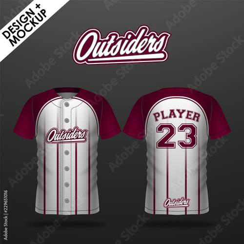 Baseball jersey design and mockup