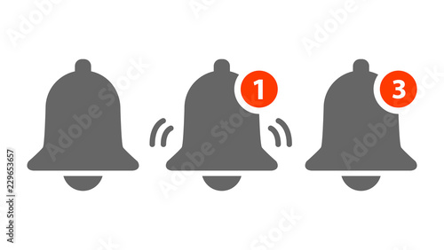 Notification Vector Icon of bell. Alarm alert message ring icon sign for notification