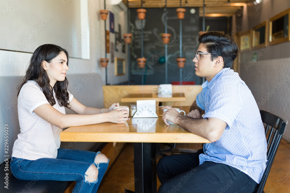 Couple Knowing Each Other During Their First Date Couple Knowing Each Other During Their First Date