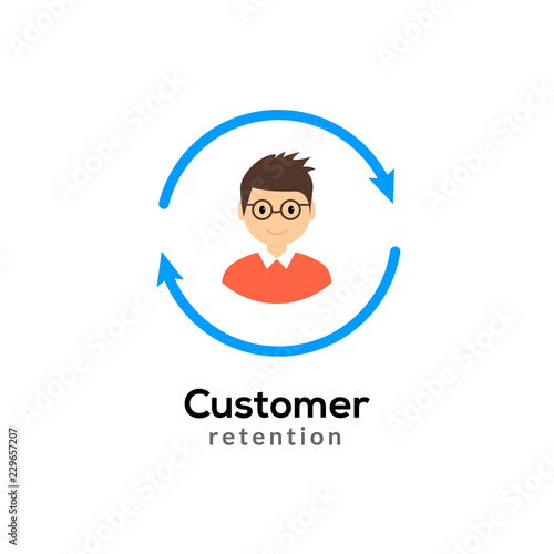 Customer retention vector icon. Client return business marketing. User consumer care