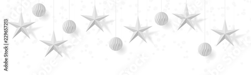 Weihnachten Weihnachtskugeln Sterne weiß Deko isoliert