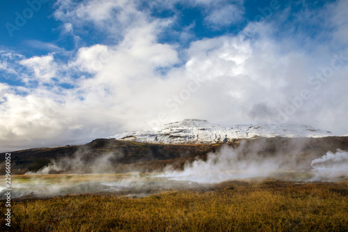 Hot Springs at Haukadalur Valley in Iceland