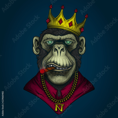 Monkey gangster illustration