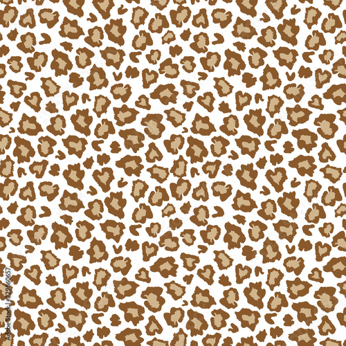 Leopard skin fur print brown seamless pattern. Great for classic animal product design, fabric, wallpaper, backgrounds, invitations, packaging design projects. Surface pattern design.