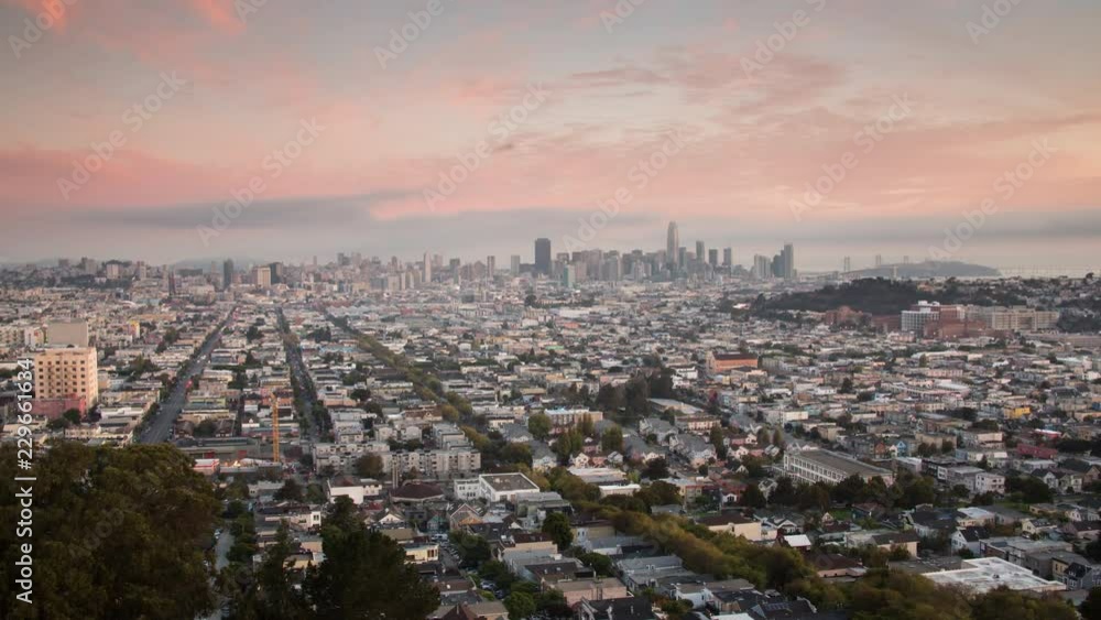 Panoramic San Francisco City View at Sunrise Panoramic San Francisco City View at Sunrise