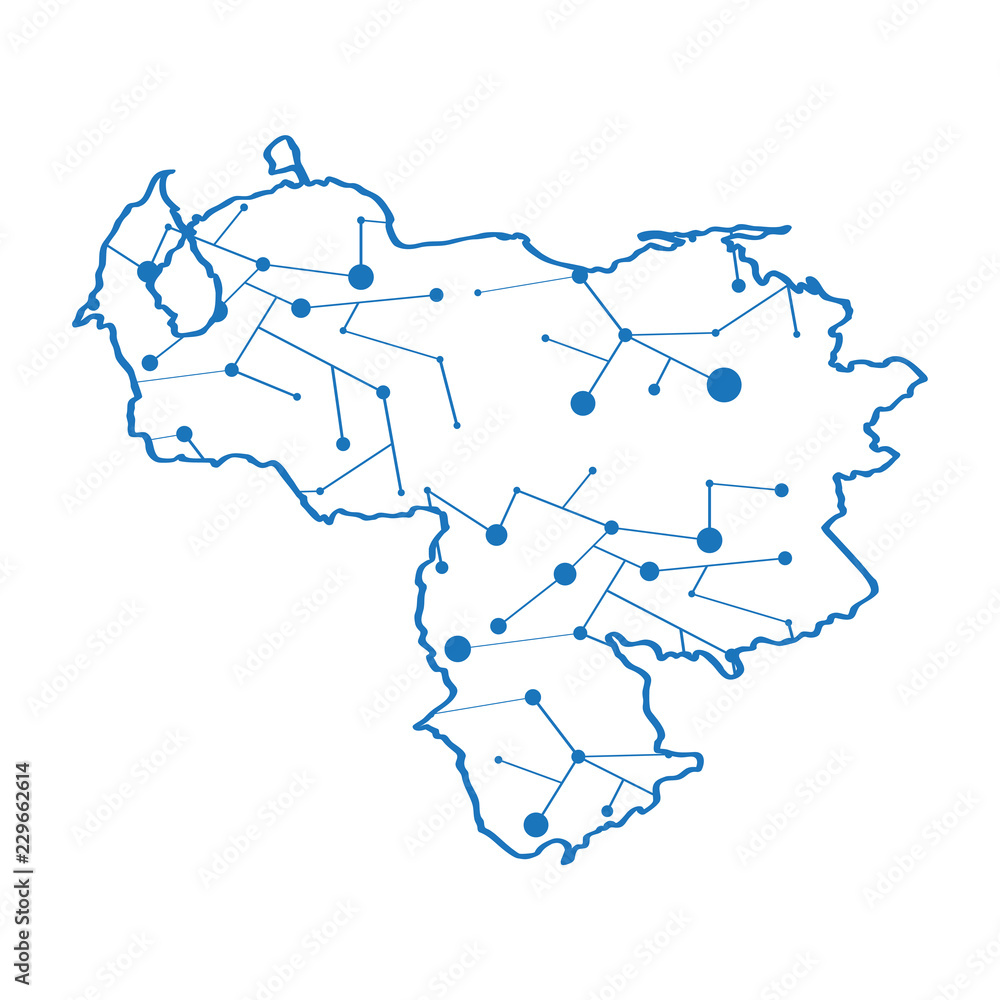 Isolated map of Venezuela. Vector illustration design